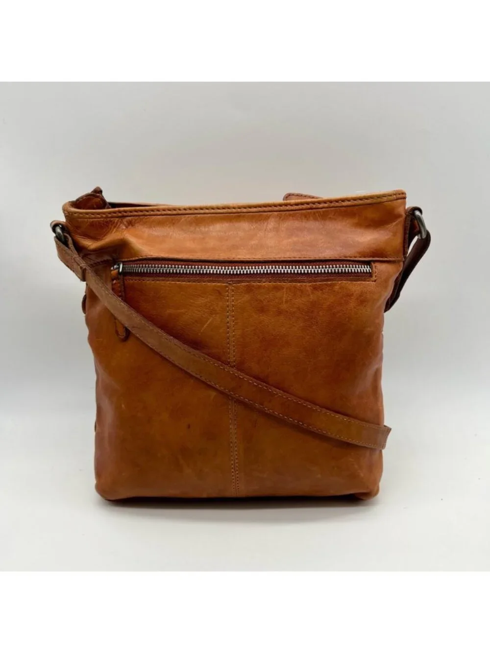 Vilenca Brown Woven Leather Crossbody Bag - Picture 2 of 10